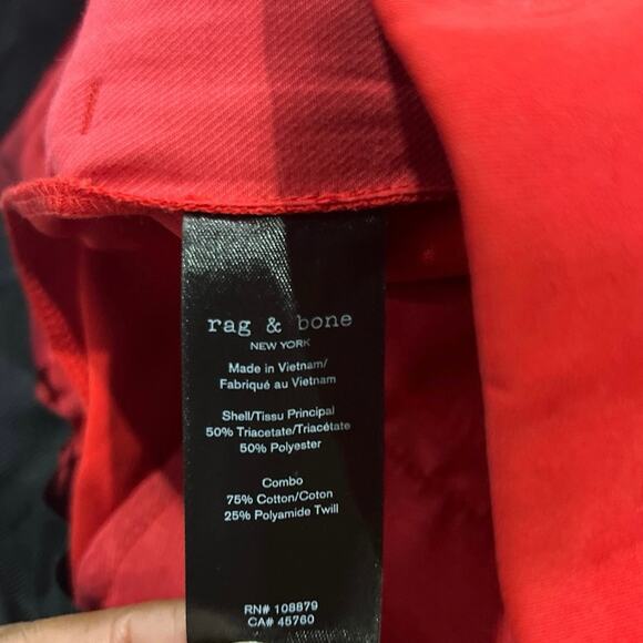 Rag & Bone Red Straight Leg Trousers Sz 4 - Picture 9 of 11